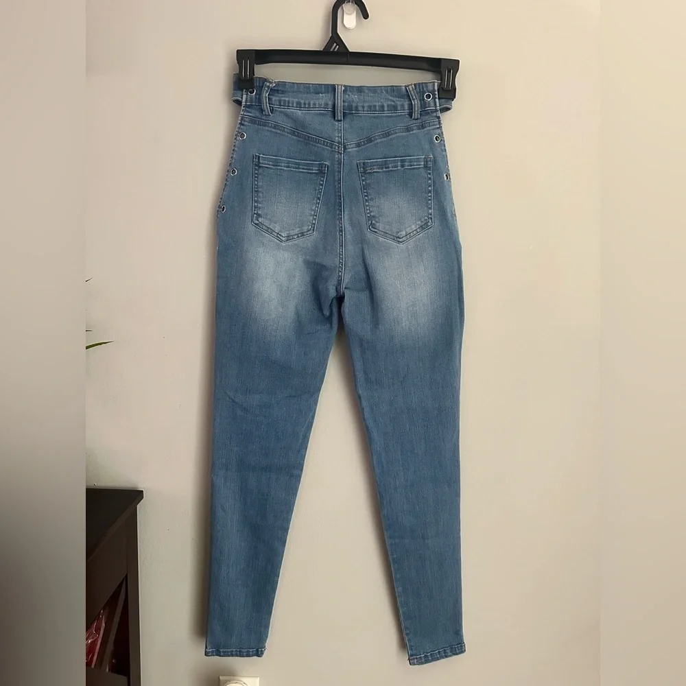 La Bijou Sexy Lace Up Jeans High Rise Skinny Size Small
